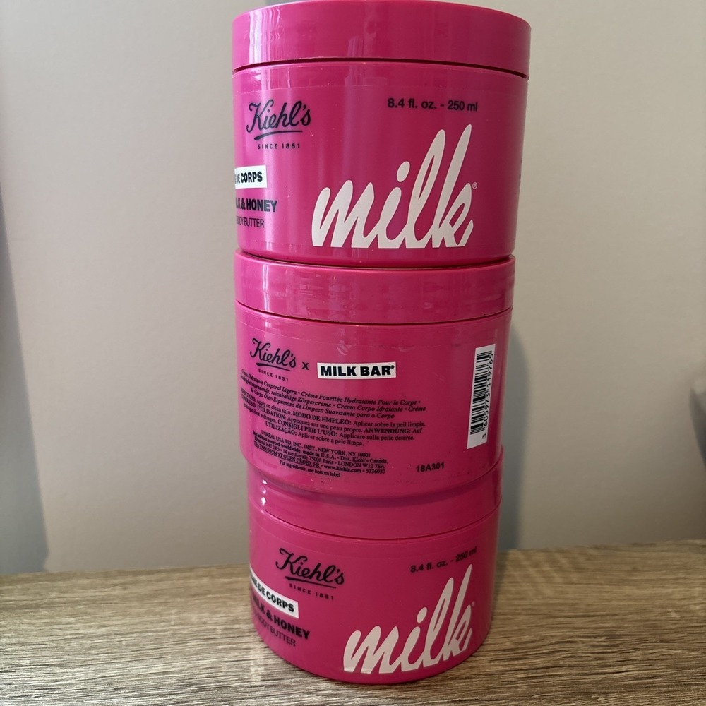 LOT OF 3 Kiehl's X Milk Bar Creme de Corps Soy Milk Honey Whipped Body Butter